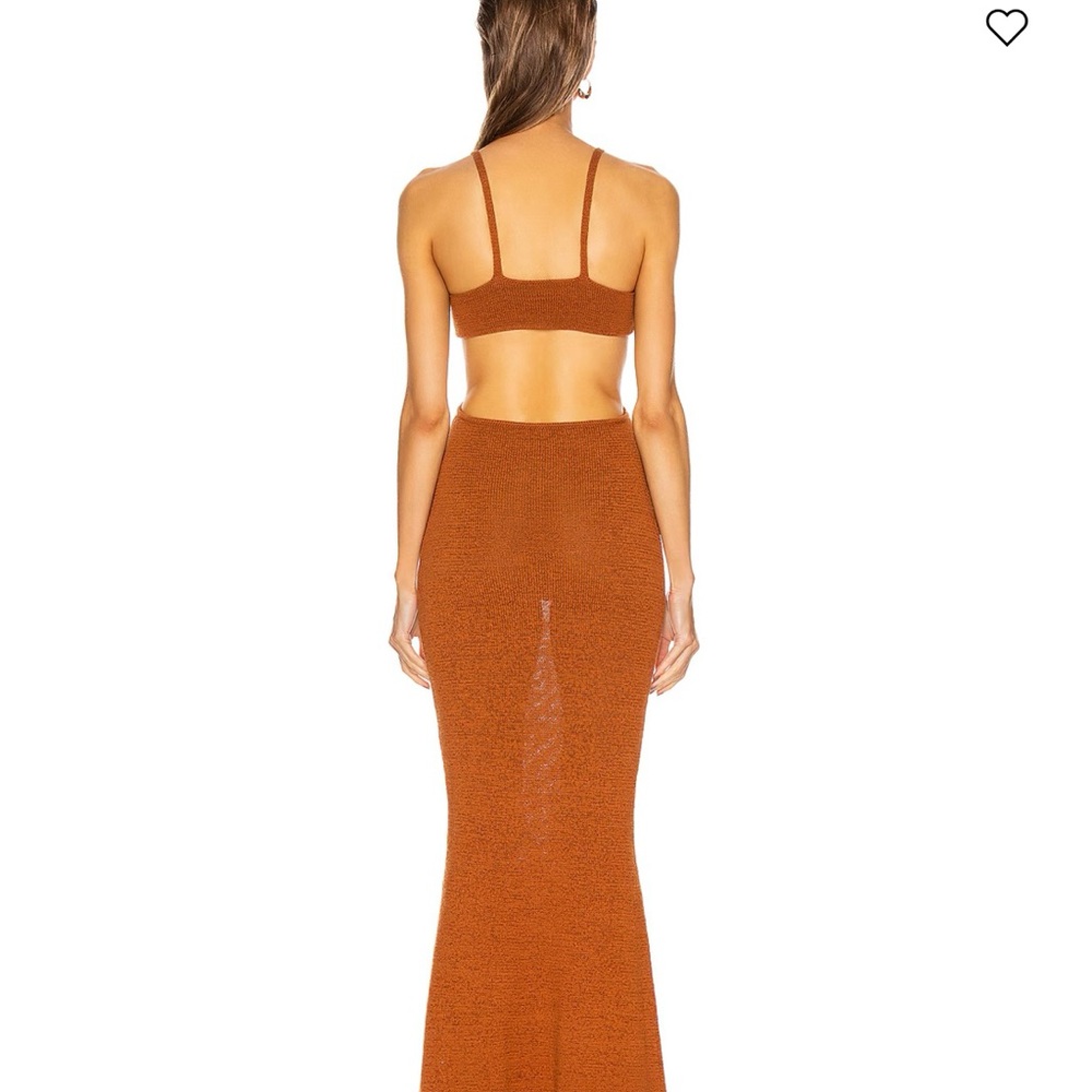 cult gaia Rust Brown Backless Knitted Maxi Dress - Picture 4 of 11